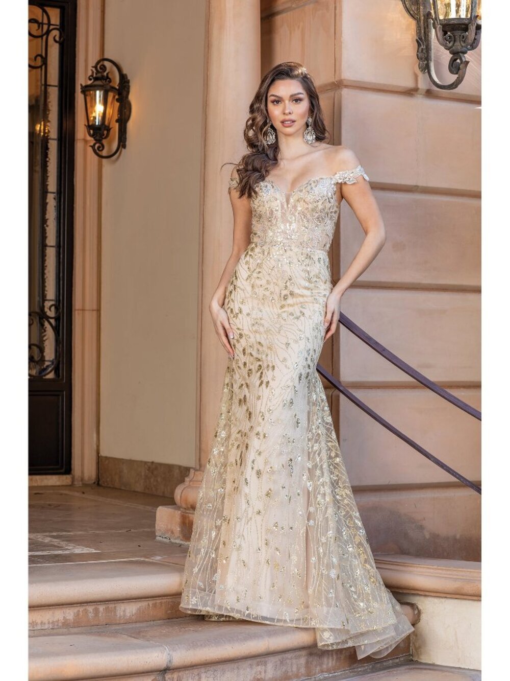 NEW ROSE-GOLD Evening Gown Floor Length Formal Elegant Stunning 4343